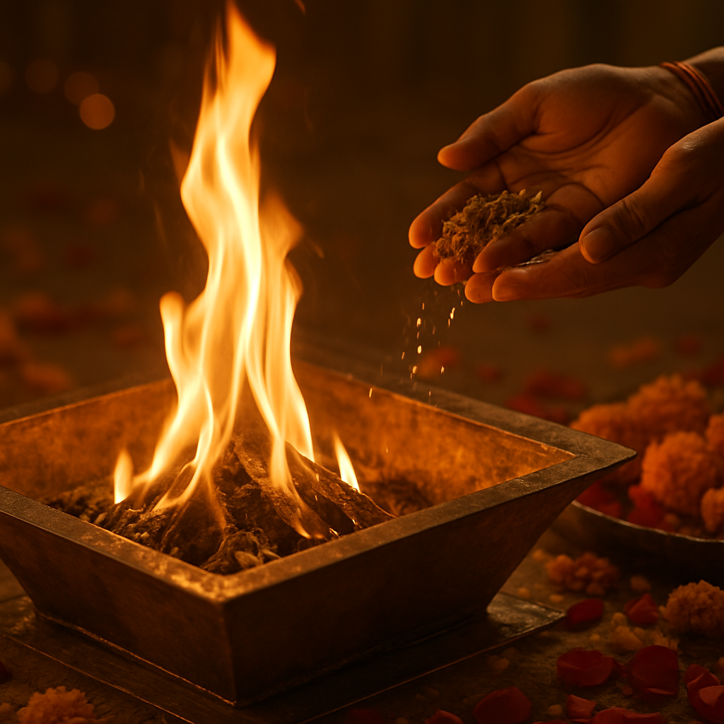 Sacred havan fire ritual